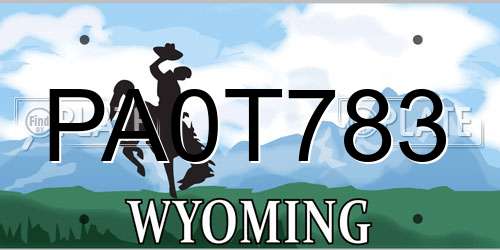 PA0T783 Wyoming License Plate
