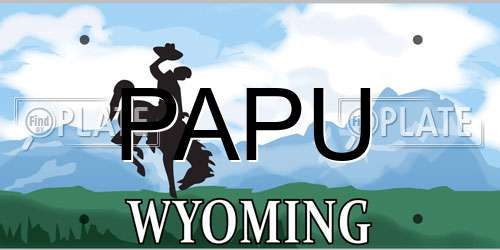 PAPU Wyoming License Plate