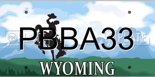 PBBA33 Wyoming License Plate