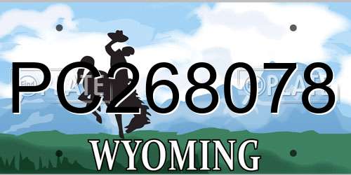 PC268078 Wyoming License Plate