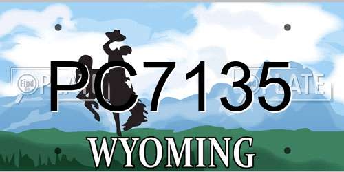 PC7135 Wyoming License Plate