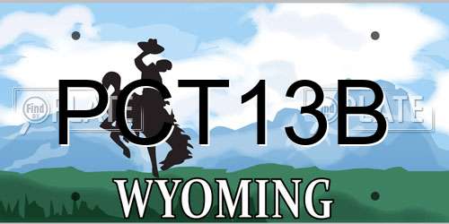 PCT13B Wyoming License Plate