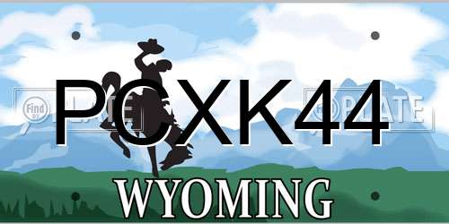 PCXK44 Wyoming License Plate
