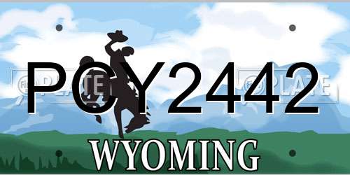 PCY2442 Wyoming License Plate