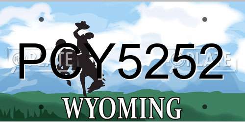 PCY5252 Wyoming License Plate