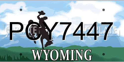PCY7447 Wyoming License Plate