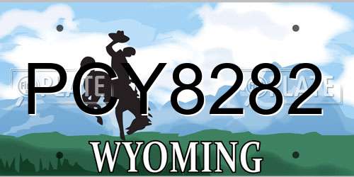 PCY8282 Wyoming License Plate