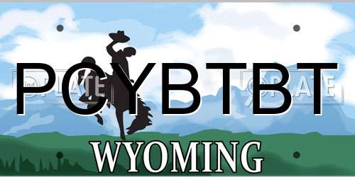 PCYBTBT Wyoming License Plate