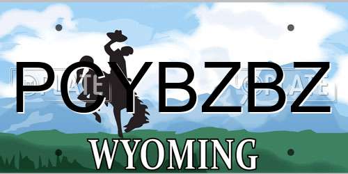 PCYBZBZ Wyoming License Plate