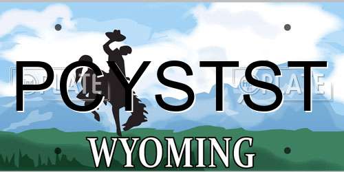 PCYSTST Wyoming License Plate