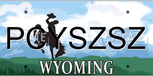 PCYSZSZ Wyoming License Plate