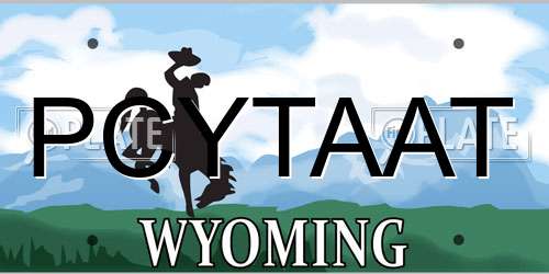 PCYTAAT Wyoming License Plate