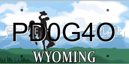 PD0G4O Wyoming License Plate
