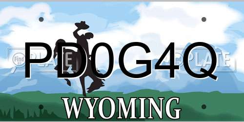 PD0G4Q Wyoming License Plate
