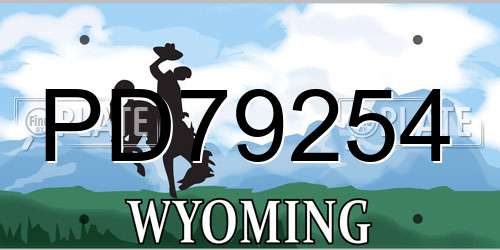 PD79254 Wyoming License Plate