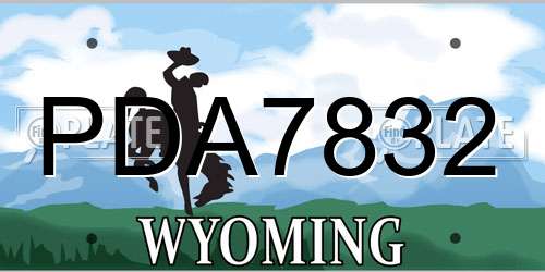 PDA7832 Wyoming License Plate