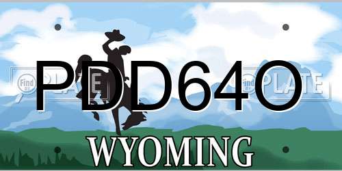 PDD64O Wyoming License Plate