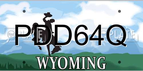 PDD64Q Wyoming License Plate