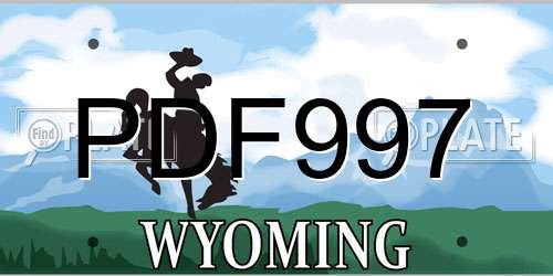 PDF997 Wyoming License Plate