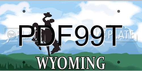 PDF99T Wyoming License Plate