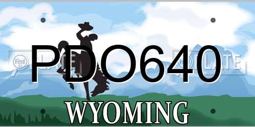PDO640 Wyoming License Plate