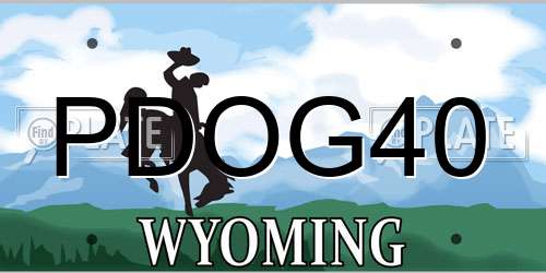 PDOG40 Wyoming License Plate