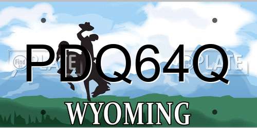 PDQ64Q Wyoming License Plate