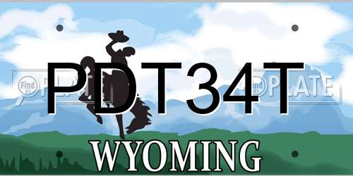 PDT34T Wyoming License Plate