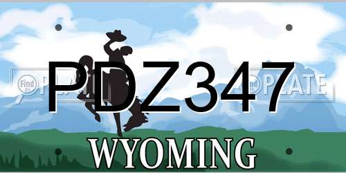 PDZ347 Wyoming License Plate