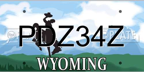 PDZ34Z Wyoming License Plate