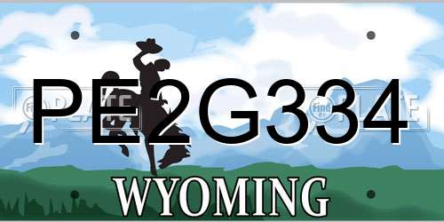 PE2G334 Wyoming License Plate