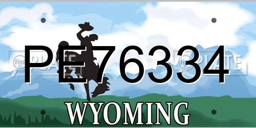 PE76334 Wyoming License Plate
