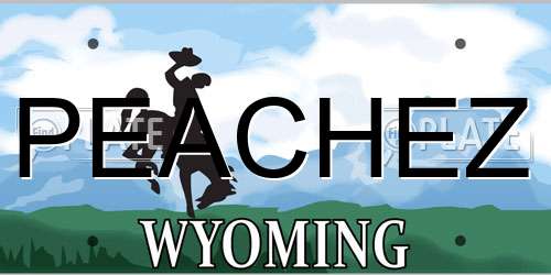 PEACHEZ Wyoming License Plate