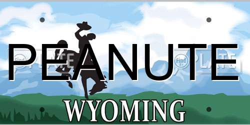 PEANUTE Wyoming License Plate