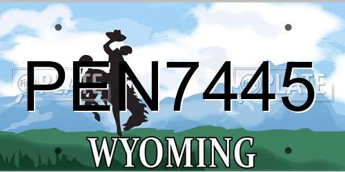 PEN7445 Wyoming License Plate