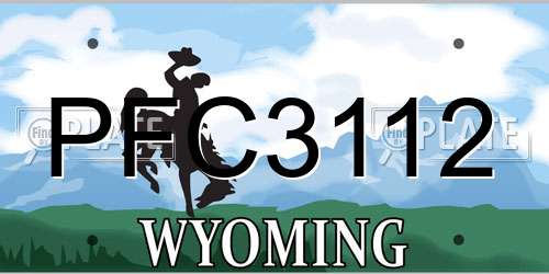 PFC3112 Wyoming License Plate