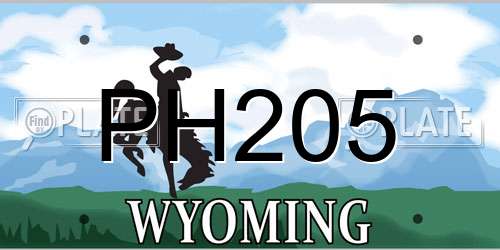 PH205 Wyoming License Plate