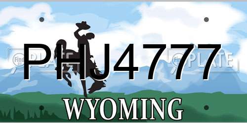PHJ4777 Wyoming License Plate
