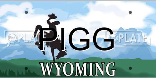 PIGG Wyoming License Plate
