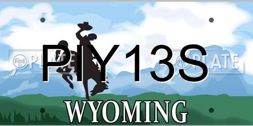 PIY13S Wyoming License Plate