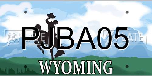 PJBA05 Wyoming License Plate
