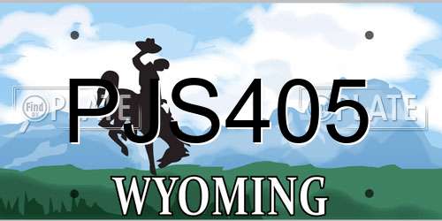 PJS405 Wyoming License Plate
