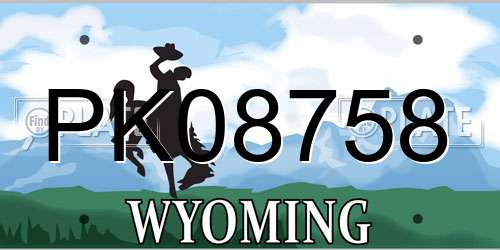 PK08758 Wyoming License Plate