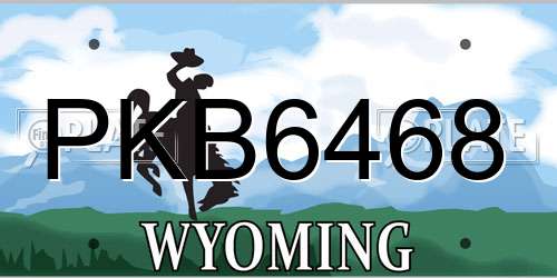 PKB6468 Wyoming License Plate