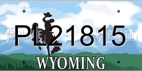 PL21815 Wyoming License Plate