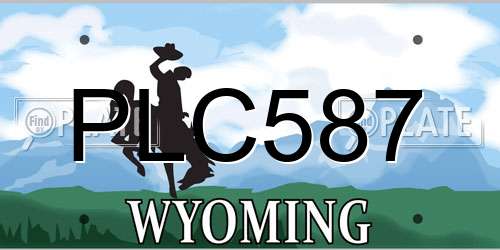 PLC587 Wyoming License Plate