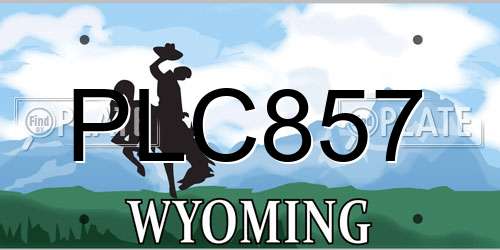 PLC857 Wyoming License Plate