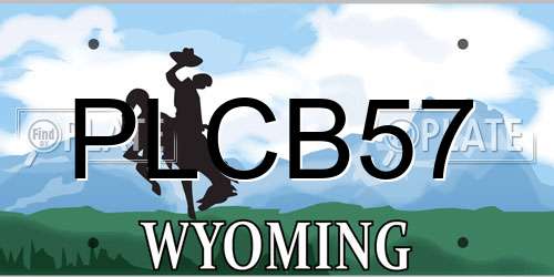PLCB57 Wyoming License Plate