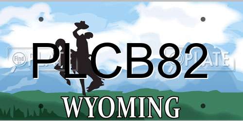 PLCB82 Wyoming License Plate