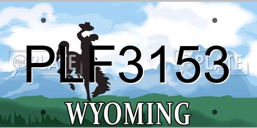 PLF3153 Wyoming License Plate